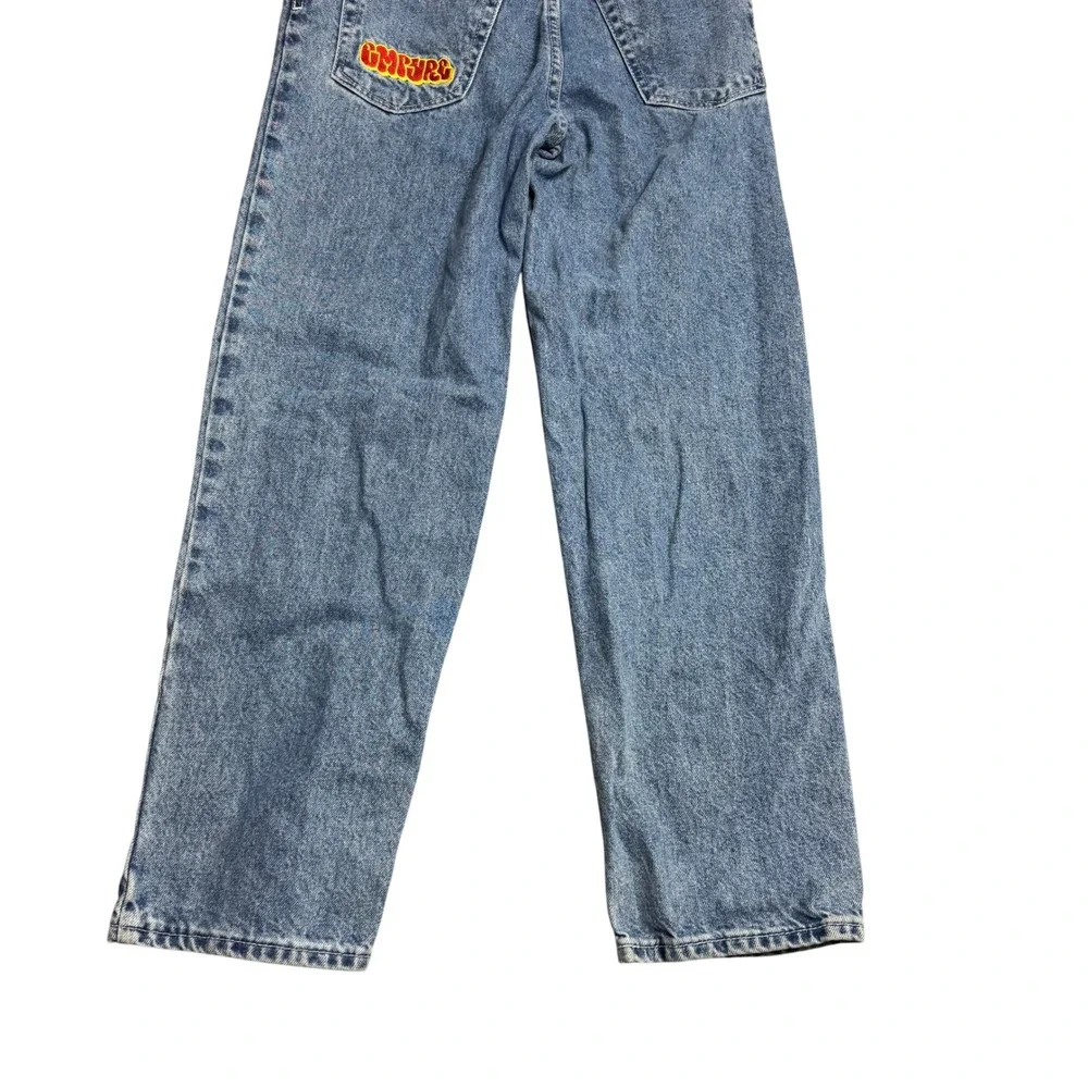 Empyre Relaxed Straight Leg‎ Jeans 26 Blue Denim Embroidered Skateboarding